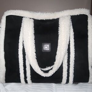 Alo Yoga Winterfun Tote Bag (Black/Ivory) (Retail $490 online)